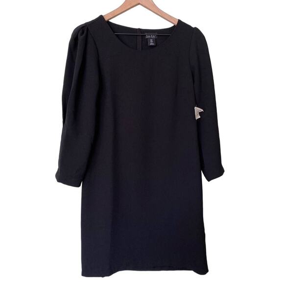 ⭐️New Nicole Miller Black Dress Size 0 Cocktail Long Sleeve - Picture 2 of 8